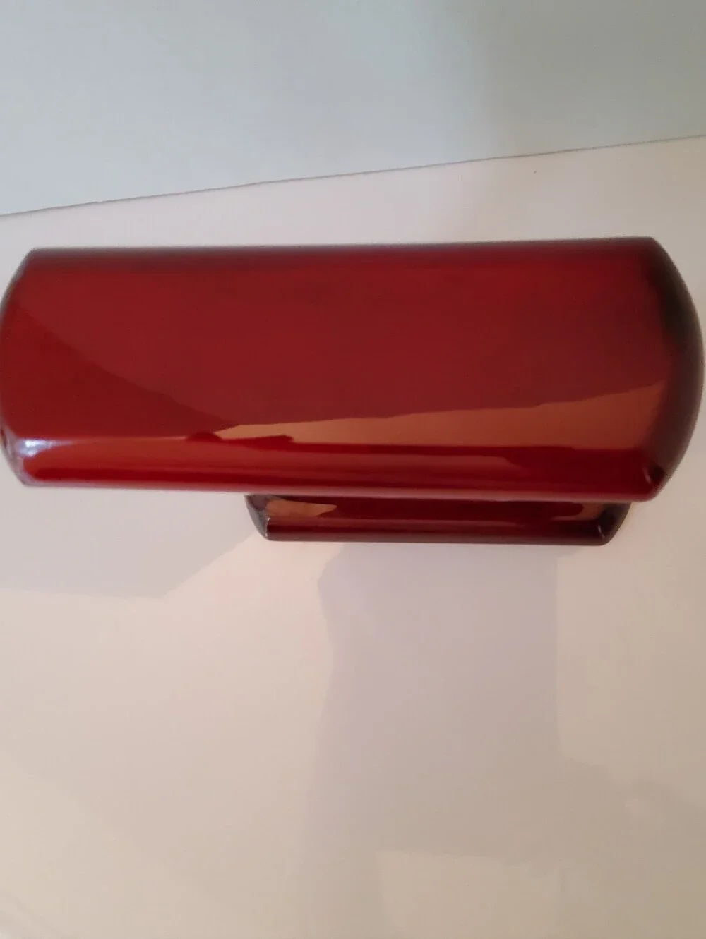 Danbury Red Wood and Silver Glass Mantel Clock